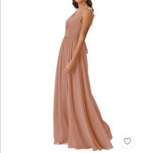 Champagne Rose Azazie bridesmaid dress
